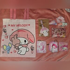 My Melody Pink Tote Bag and Accessories Set